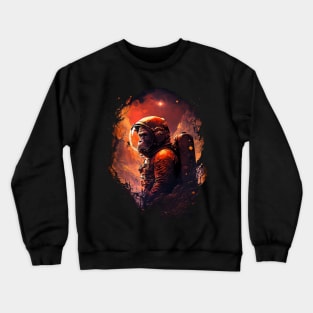 Chimp Astronaut Surreal World Sci-Fi Adventure Hipster Crewneck Sweatshirt